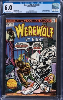 1975 Marvel Comics "Werewolf By Night" #32 (First Appearance of Moon Knight) - CGC 6.0 Off-White Pages